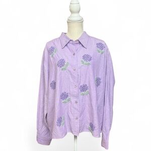 Quacker Factory hand beaded button down top‎